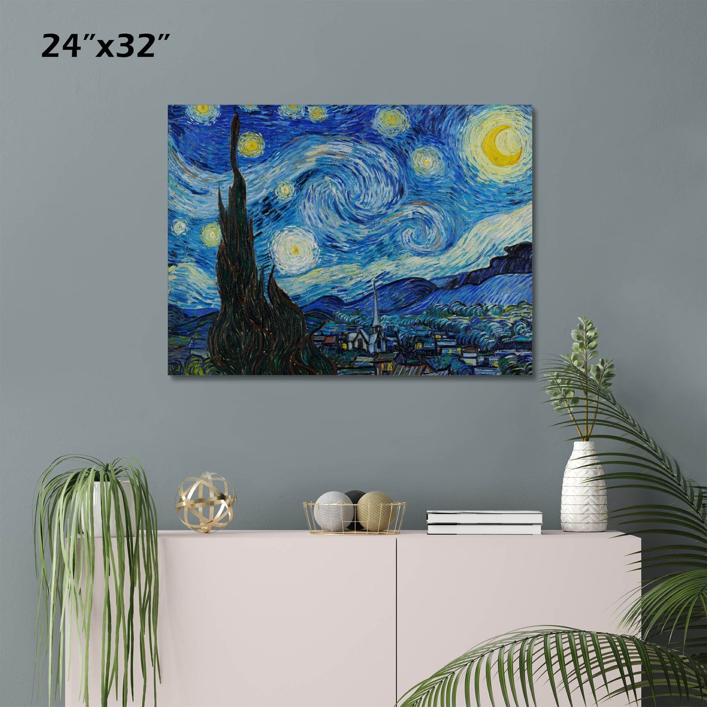 "Starry Night" by Van Gogh on Framed Canvas, Acrylic, Canvas, Framed Prints or Print-only