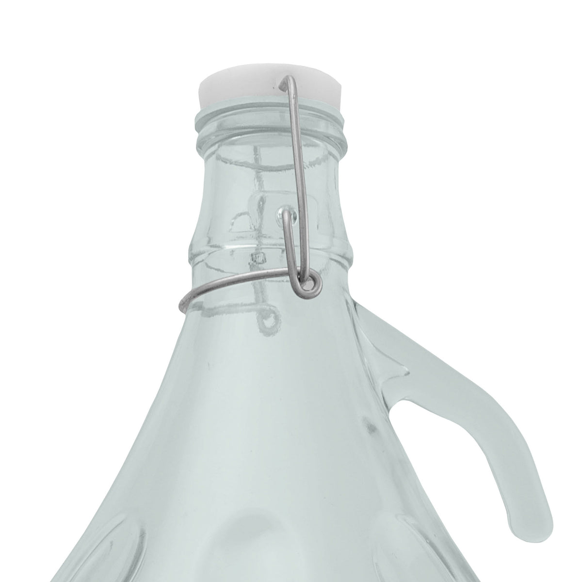 Glass Demijohn 5L With Swing Top Cap and Yellow Protective Basket