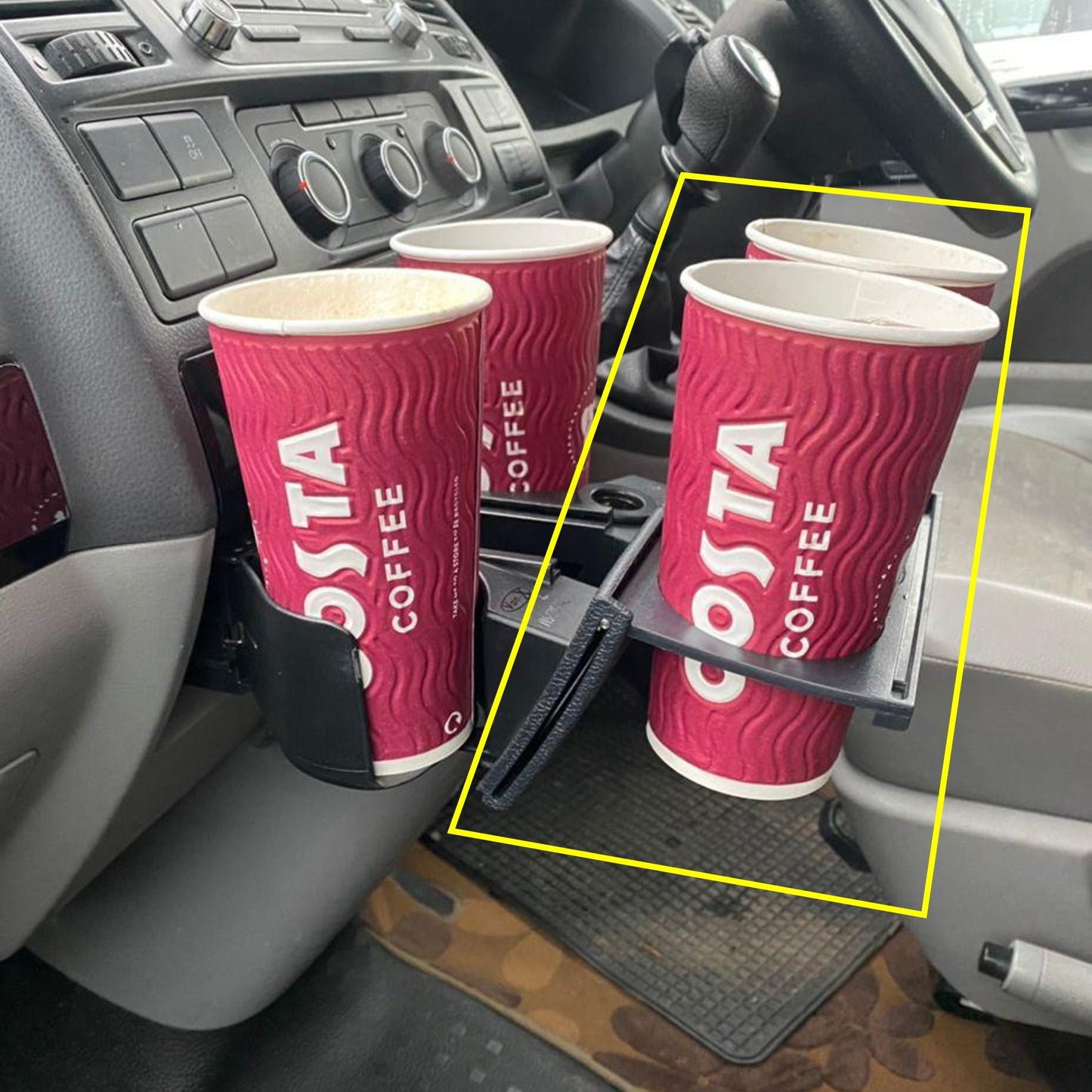 For VW T5 & T5.1 Cup Holder Extension – Add-On 2 Cup Extenison for Extra Storage & Convenience