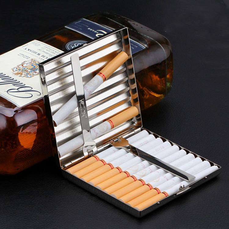 Double-gun Copper Corrugated Cigarette Case, Capacity:16 PCS Gold