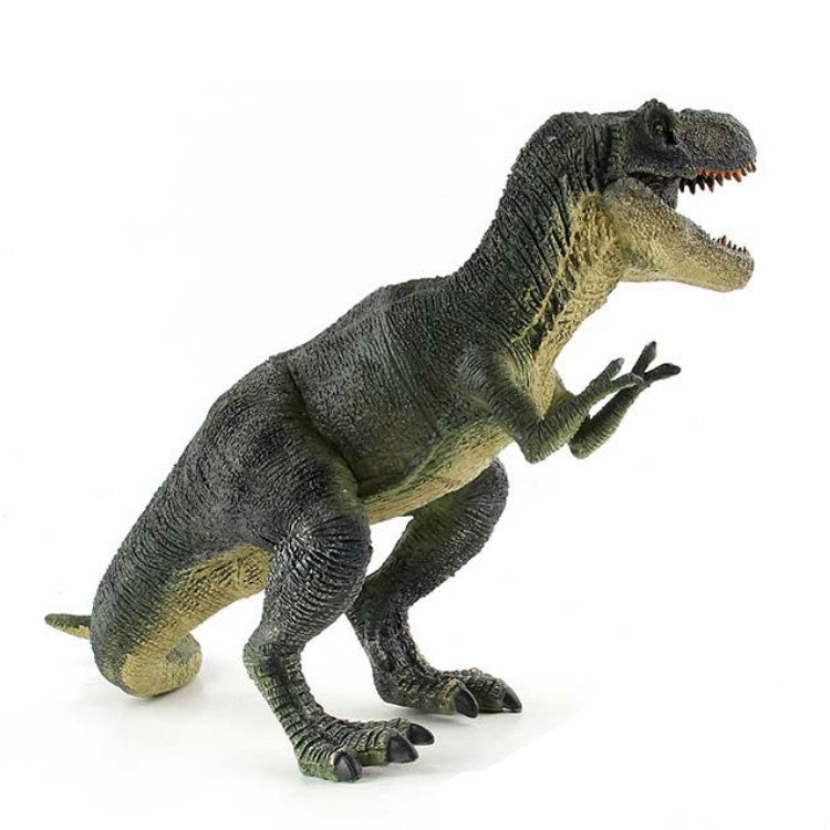 Simulation Animal Dinosaur World Static Toy Models, Green Tyrannosaurus, Brown Tyrannosaurus, Brown Red Parasaurus, Yellow Green Parasaurus, Yellow Spinosaurus, Styracosaurus, Plesiosaurus, Brachiosaurus, 6 PCS Amagarone, 6 PCS Tyrannosaurus