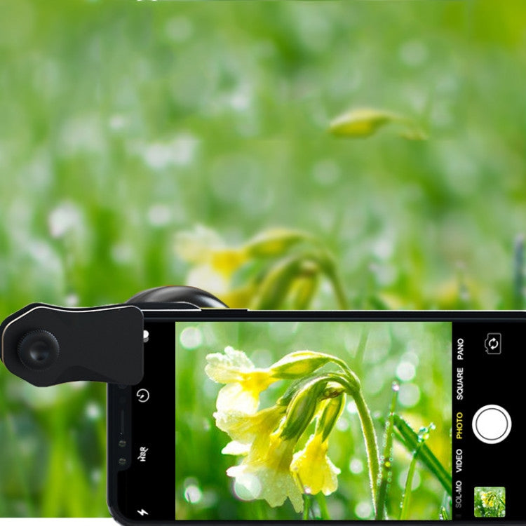 APEXEL APL-HD52IN1WM 2 in 1 Distortion-free HD 120-degree Wide-angle + 10X Macro Universal SLR External Mobile Phone Lens Set(Telephoto Clip)