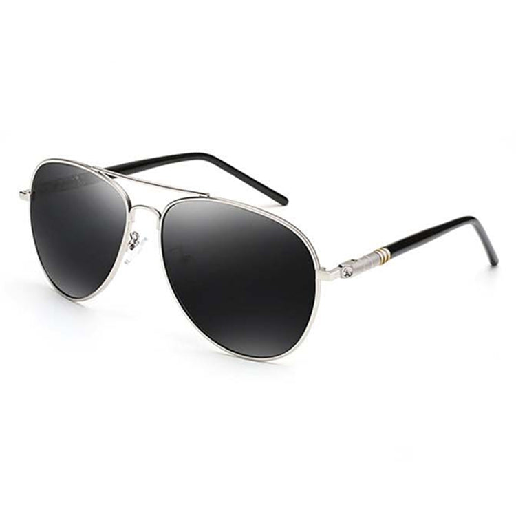Men Oversized Aviation Metal Frame Spring Temple Polarized Sunglasses Male Pilot Male Driving Sun Glasses, Black Frame, Gun Grey Frame, Coffee Frame, Silver Frame