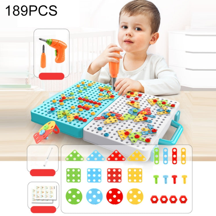 Children Screw-Tightening Electric Drill Toy Manual Assembly Toolbox, Style:, 2D Plane + Electric Drill (189 PCS), 3D + Electric Drill (276 PCS), 3D + Electric Drill (316 PCS), 3D + Electric Drill (466 PCS), 2D + Electric Drill + Charger (189 PCS)