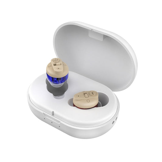 Old People Voice Amplifier Sound Collector Hearing Aid, Red Blue Double Machine + White Charging Bin, Red Blue Double Machine + Black Charging Bin, Skin Color Double Machine + Black Charging Bin, Skin Color Double Machine + White Charging Bin, Black