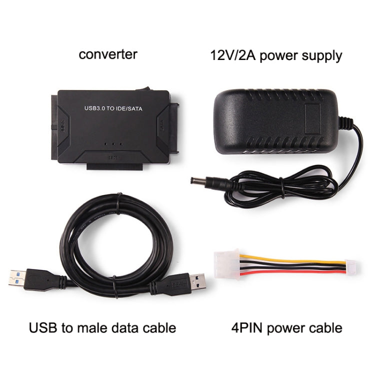 USB3.0 To SATA / IDE Easy Drive Cable Hard Drive Expanding Connector, Plug Specification: UK Plug
