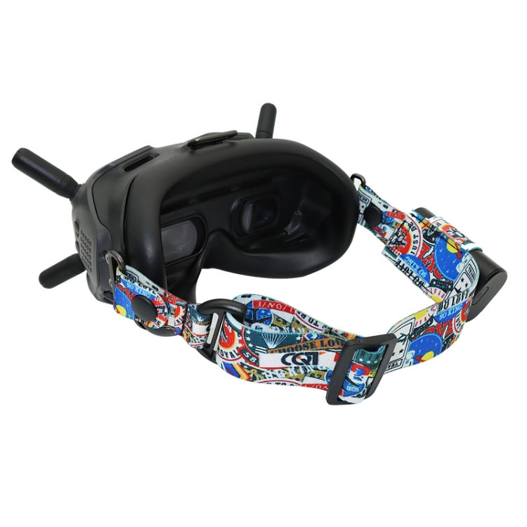 Flight Video Glasses Graffiti Color Headband Fixed Strap For DJI FPV Goggles V2 Strap + Power Line + Pad