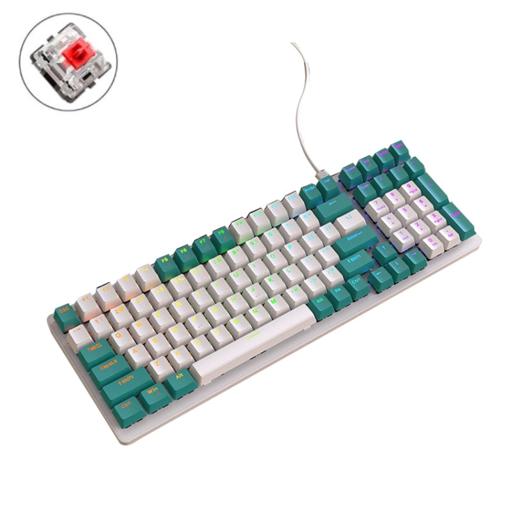 ZIYOU LANG K3 100 Keys Game Glowing Wired Mechanical Keyboard, Cable Length: 1.5m, Style:, K3 Water Green Version Red Axis, K3 Bee Version Red Axis, K3 Micro Light Hot Plug Version Red Axis, K3 Water Green Hot Plug Version Green Axis