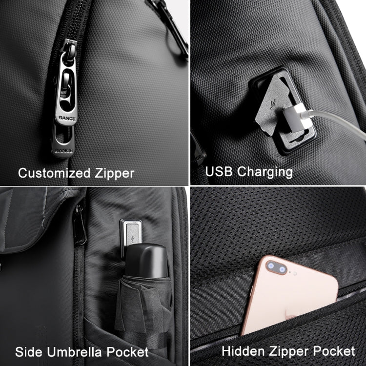 BANGE BG-2575 Anti theft Waterproof Laptop Backpack 15.6 Inch Daily Work Business Backpack, BG-2575 Black