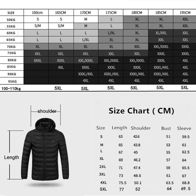 USB Winter Electric Heated Jacket Warm Thermal Jacket, 4 Zone Blue S, 4 Zone Blue M, 4 Zone Blue L, 4 Zone Blue XL, 4 Zone Blue XXL, 4 Zone Blue 3XL, 4 Zone Blue 4XL, 4 Zone Black S, 4 Zone Black M, 4 Zone Black L, 4 Zone Black XL, 4 Zone Black XX...