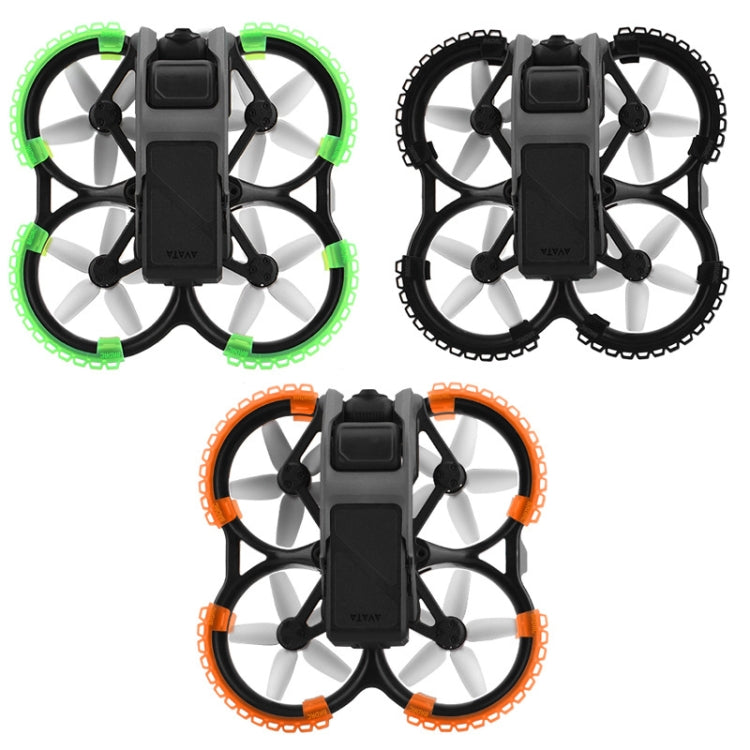 For DJI Avata BRDRC-9604 4pcs Drone Propeller TPU Protective Guard UAV Bumper Anti-collision Ring Cover, For DJI Avata(Black)