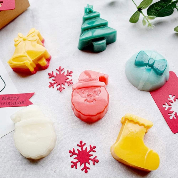 6 Cavity Cake Mold Food Grade Non-Stick Silicone Merry Christmas Festival Dessert Making Mould, Pink Style 1, Pink Style 2