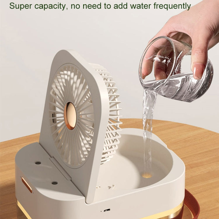 Rechargeable 4000mAh 2.5L Dual Spray Humidifying Fan with Ambient Light Aroma Diffuser(Green)