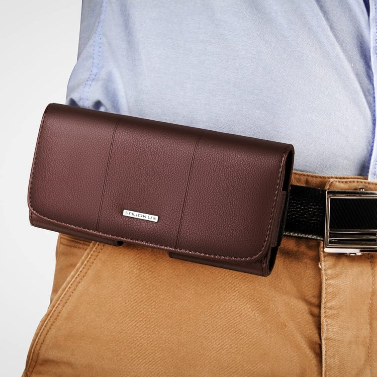 Nuoku Magnetic Flaps Leather Belt Case For Smart Phones, 17.3 x 8 x 2.5cm 6.7 Inch