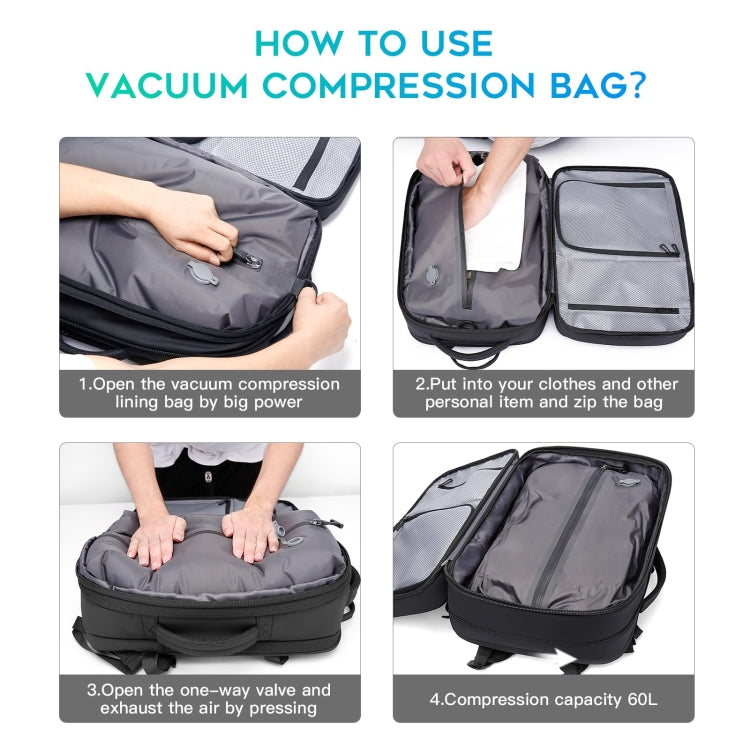 BANGE BG-3028 Men Shoulder Bag Vacuum Compression Large Capacity Expansion Leisure Backpacks(Gray)