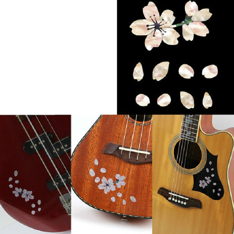 2 PCS Guitar Panel Stickers DIY Cherry Blossom Stickers Ukuleles Paste, 2 PCS Guitar Panel Stickers