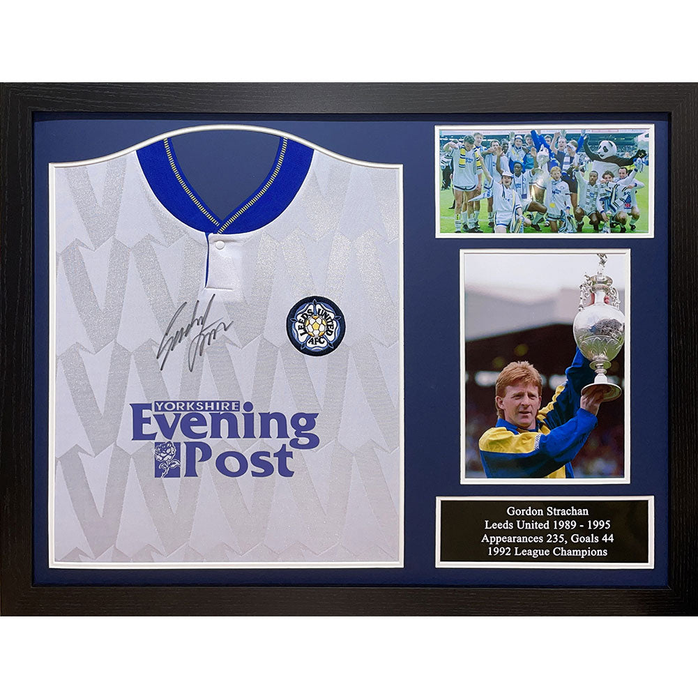 Framed Leeds United FC 1992 Gordon Strachan Signed Shirt