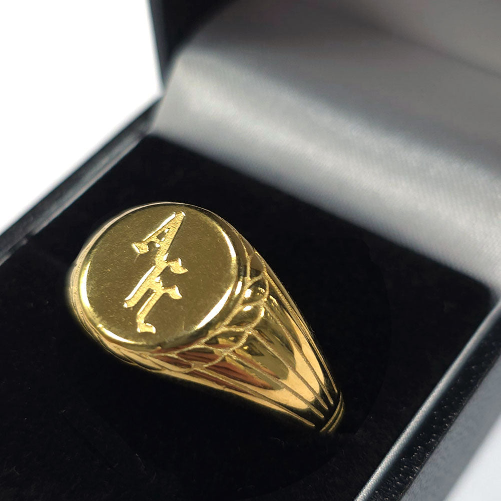 Arsenal FC 18ct Gold Plated on Silver Signet Ring - S