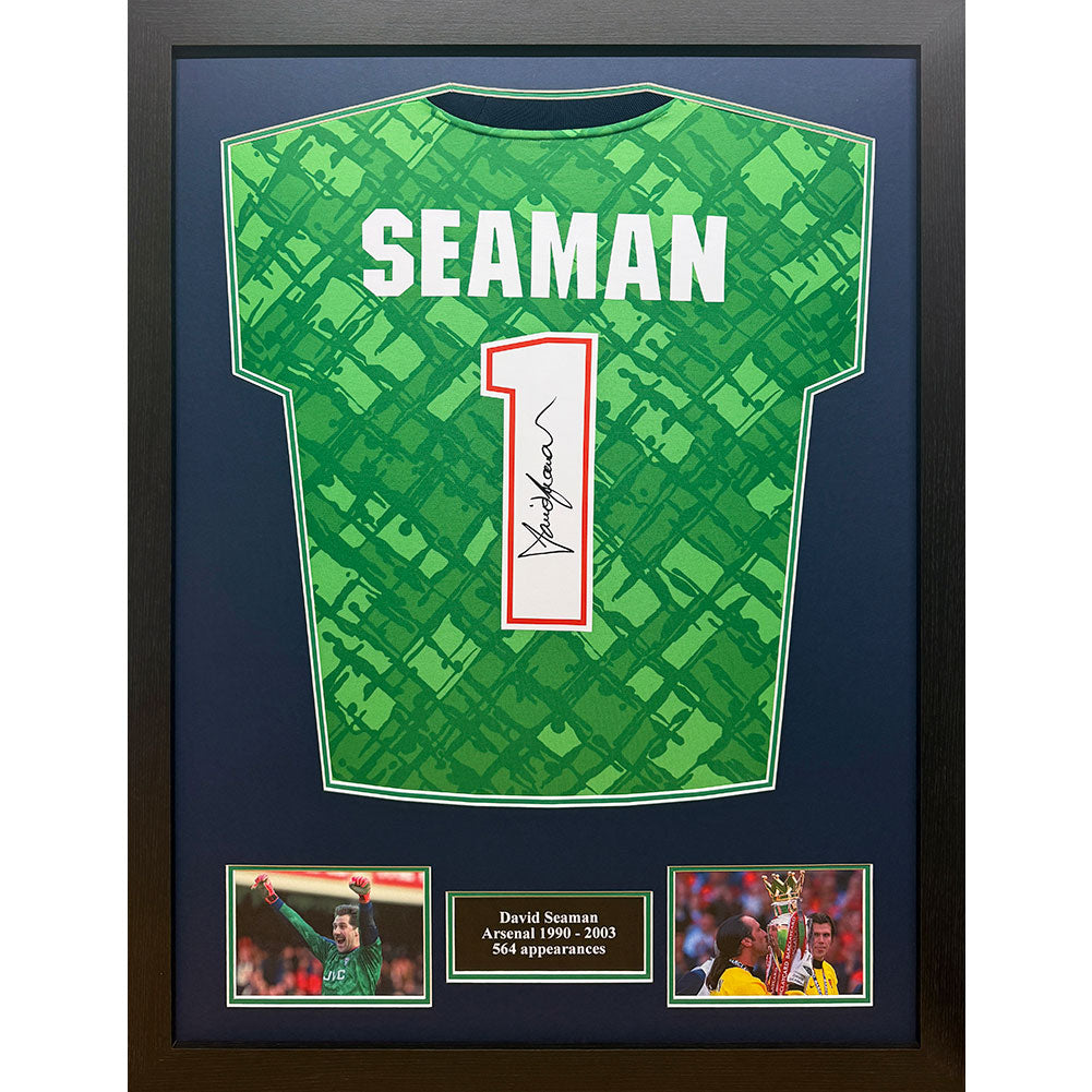 Arsenal FC Seaman Signed Shirt (Framed)