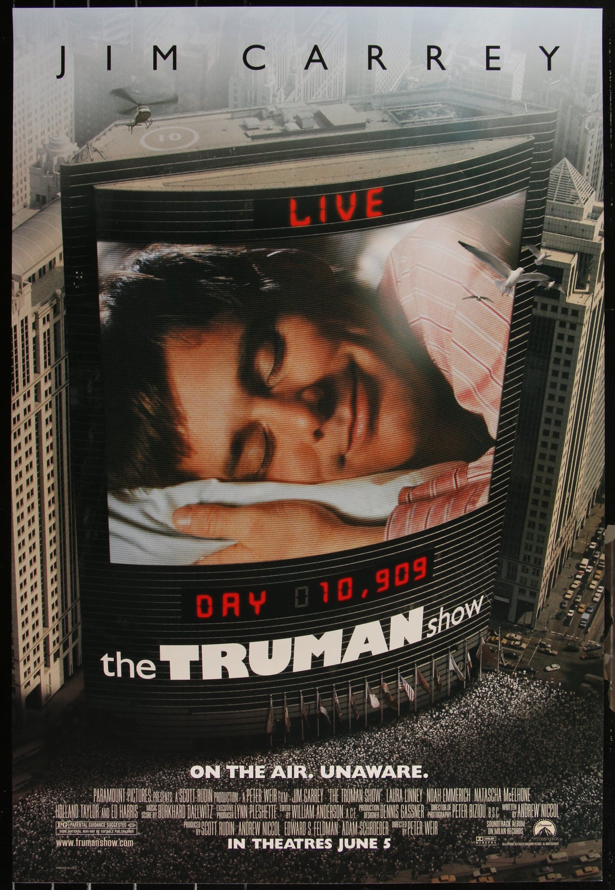 The Truman Show (1998) Original US One Sheet Movie Poster 27x40