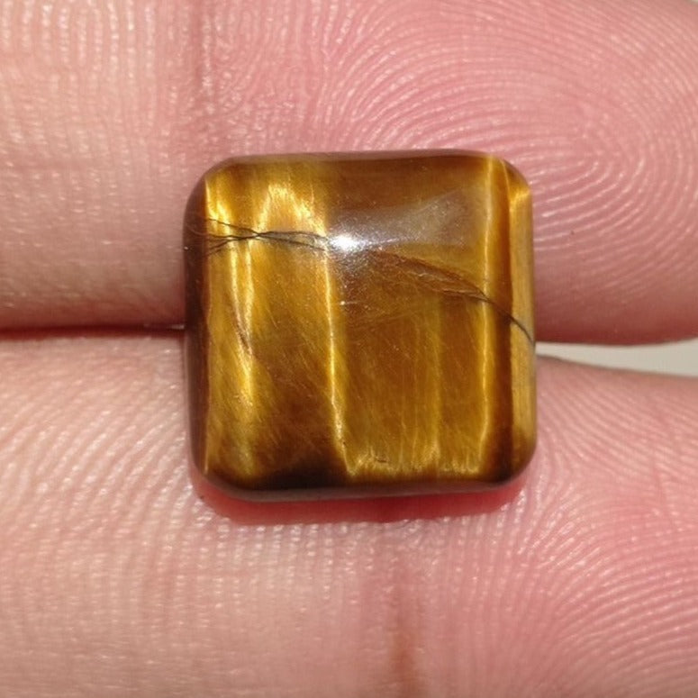 11.4ct Tiger Eye Cabochon - June Birthstone - June Birthstone -  14x14x6mm
