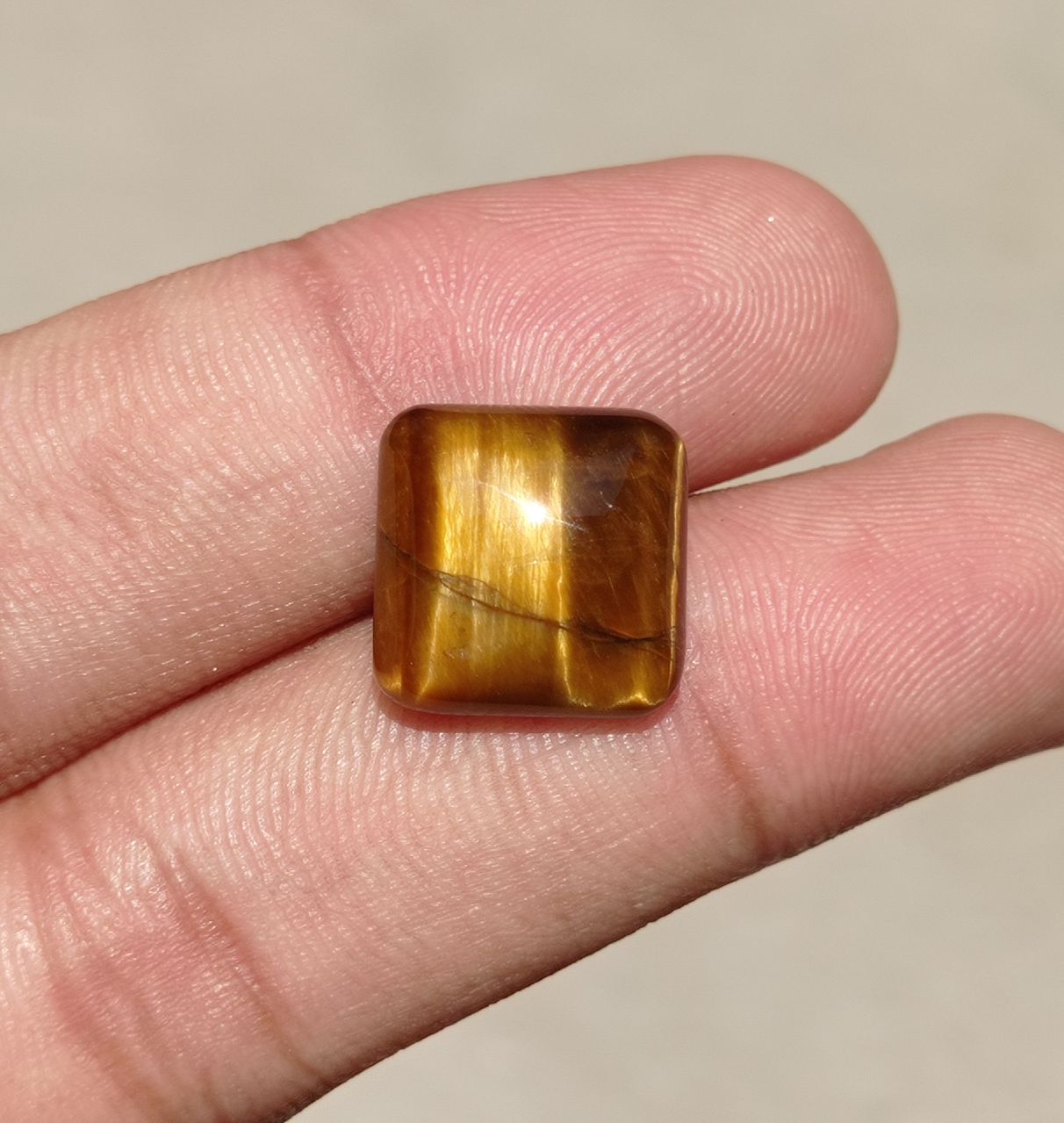 11.4ct Tiger Eye Cabochon - June Birthstone - June Birthstone -  14x14x6mm