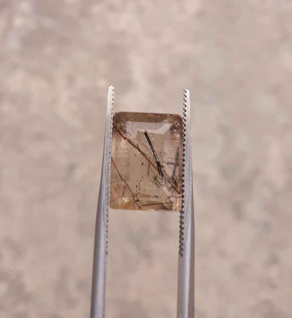 5.40ct Black Tourmalated Quartz - Black Rutile Quartz - Rutilated Quartz