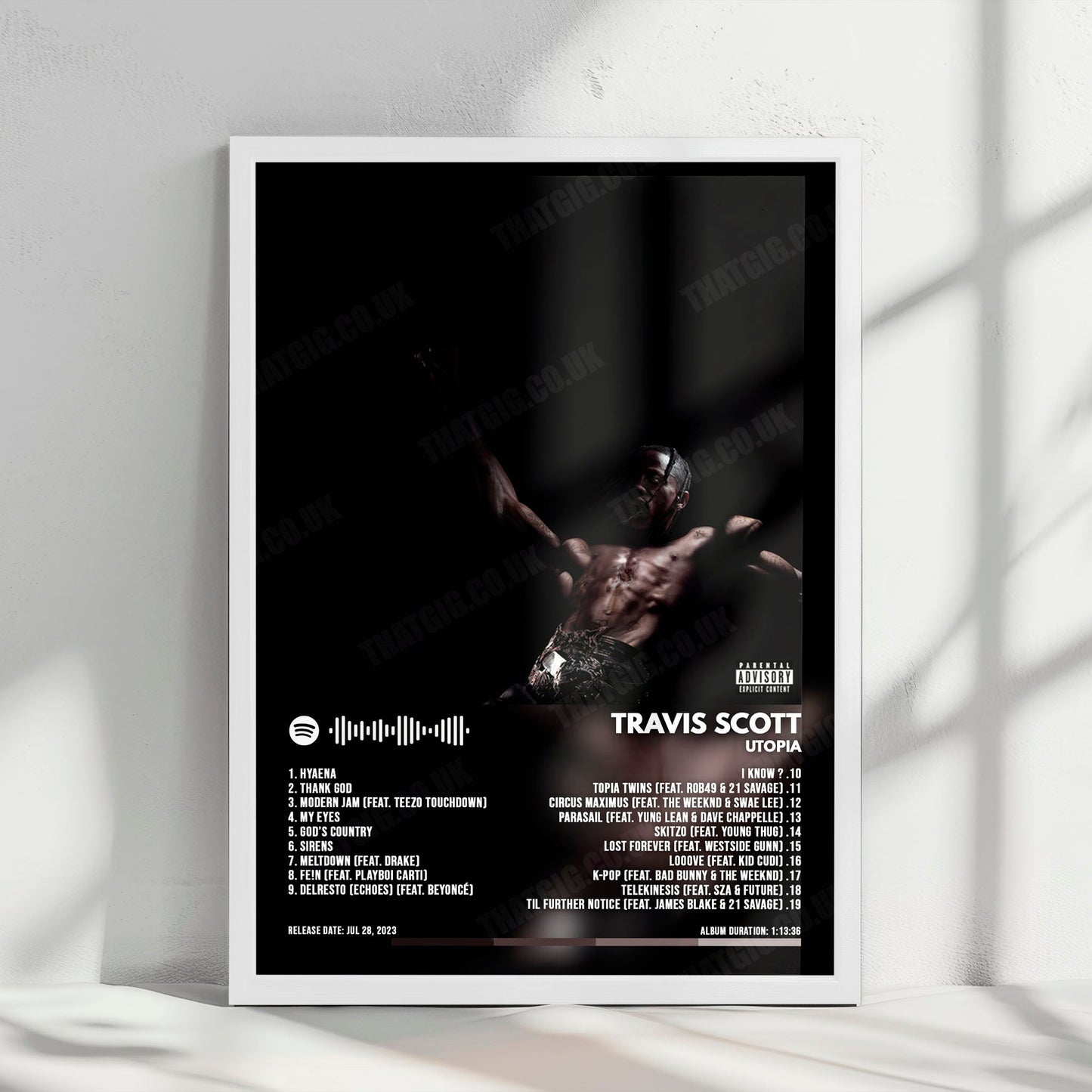Travis Scott - Utopia Album Poster - with Complete Tracklist