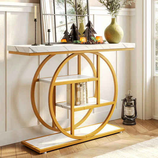 105 cm Industrial 4-Tier Sofa Table - 105 cm Console Table