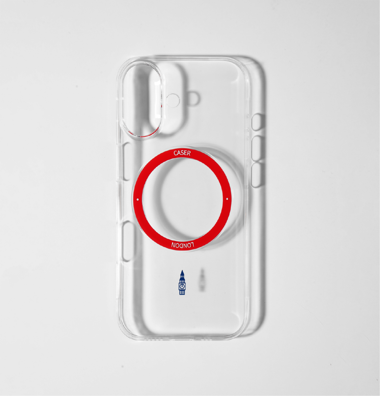 Slim Clear iPhone 17 Pro Case with Red MagSafe Ring - Big Ben | The Iconic Slim
