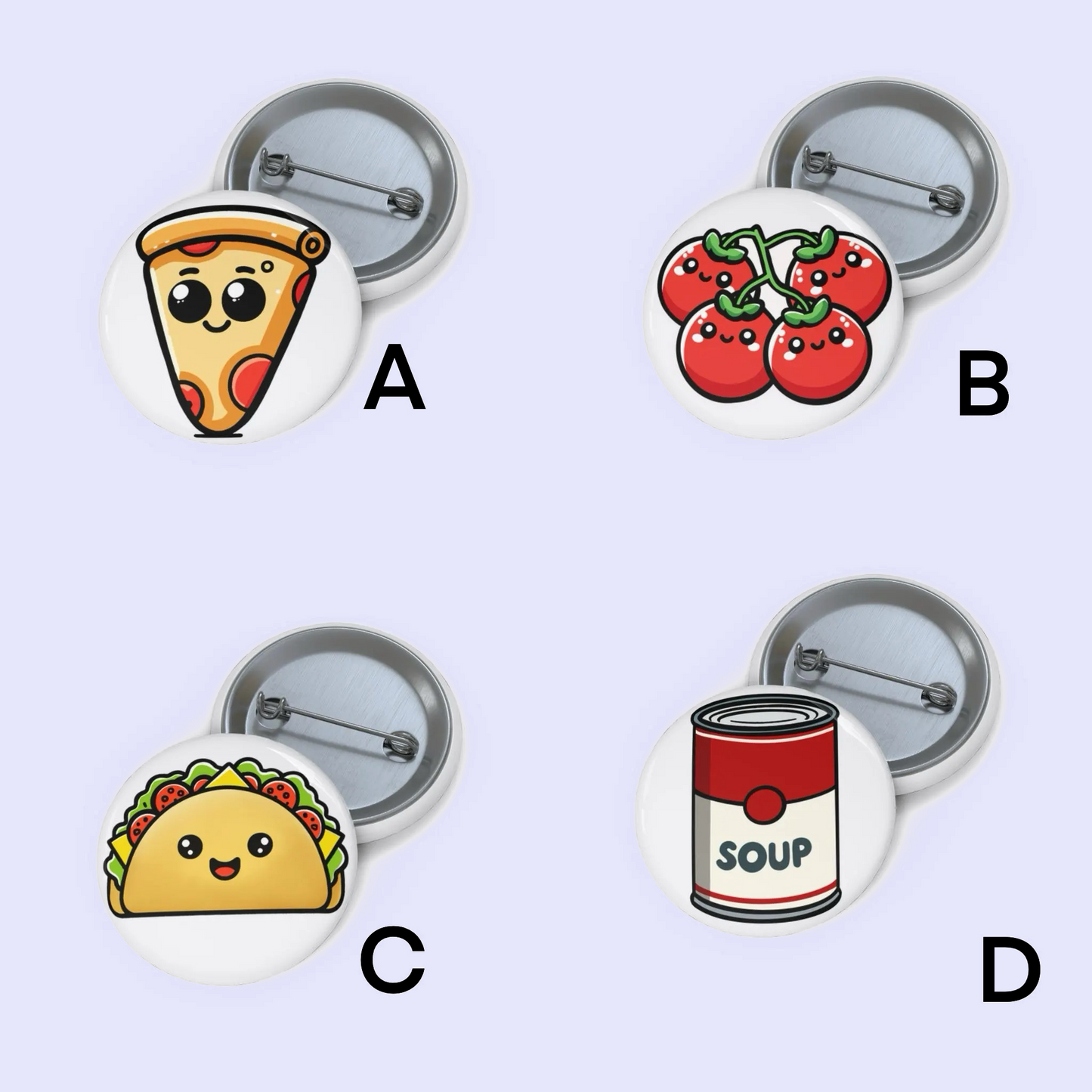 Tiny Cravings โ Food Pin Badge Set