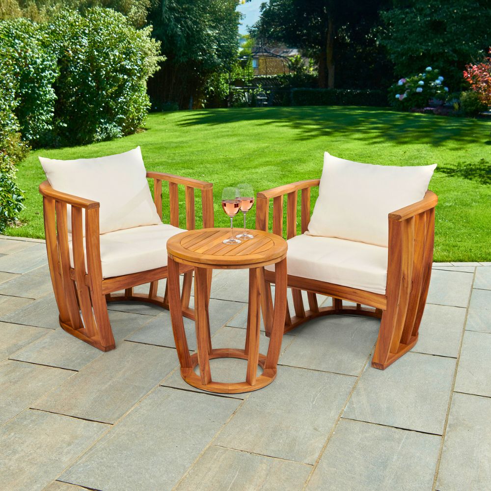 Abberley Acacia Wood Conversation Set – 2-Seater Garden Lounge Set