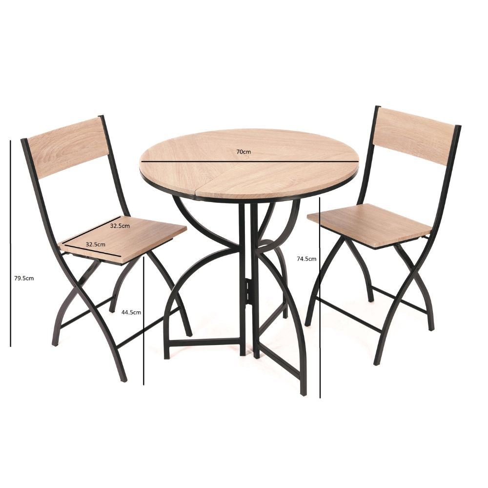 Folding Bistro Table and Chairs Set – Space-Saving Dining Solution for 2