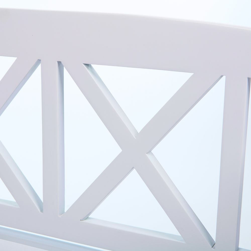 Bewdley Outdoor Garden Bench – Solid Acacia Wood with Pearl White Finish