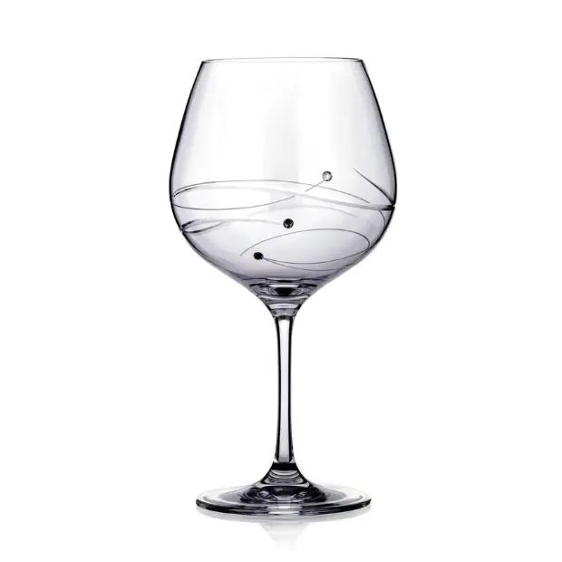 Diamante Gin Glass with Spiral Design Cutting
