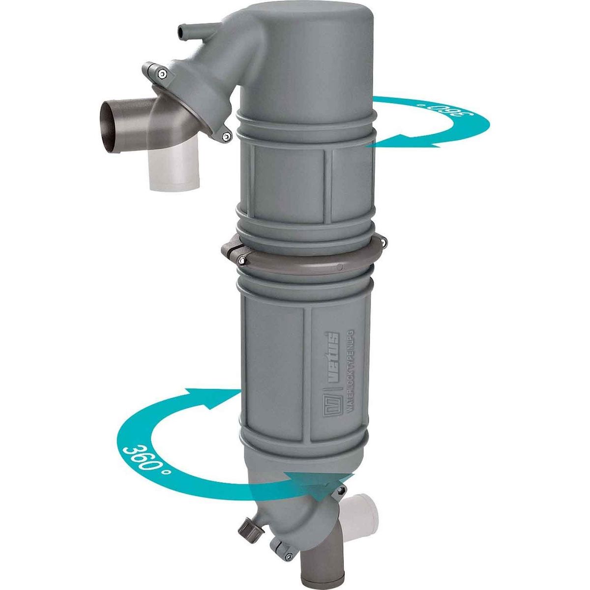 Vetus NLPG50 Rotating Gooseneck Muffler (51mm Ports)