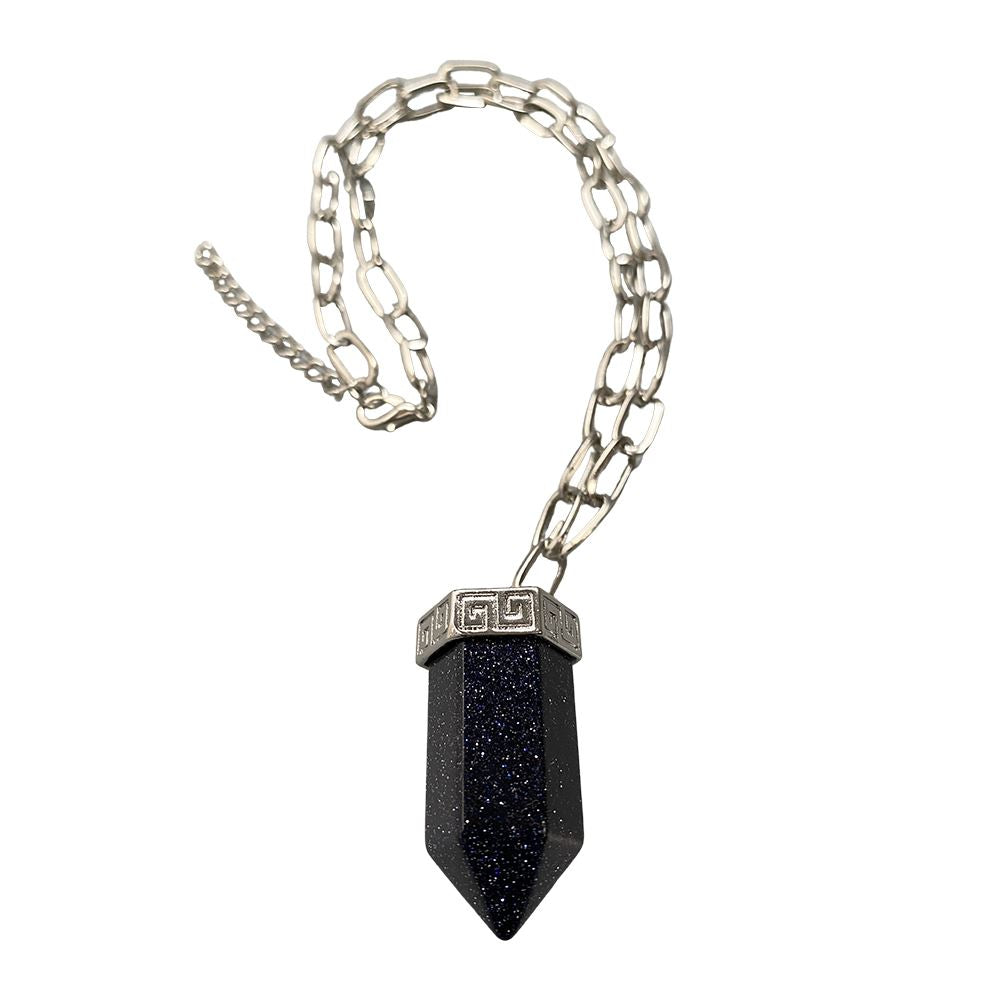Chunky Point Pencil Pendant, 3.5x1.5x1.5cm, Blue Goldstone