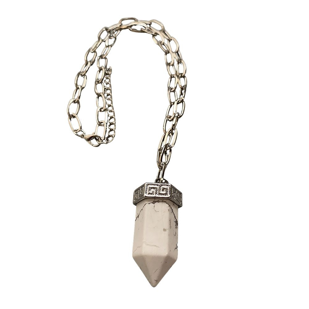 Chunky Point Pencil Pendant, 3.5x1.5x1.5cm, Howlite