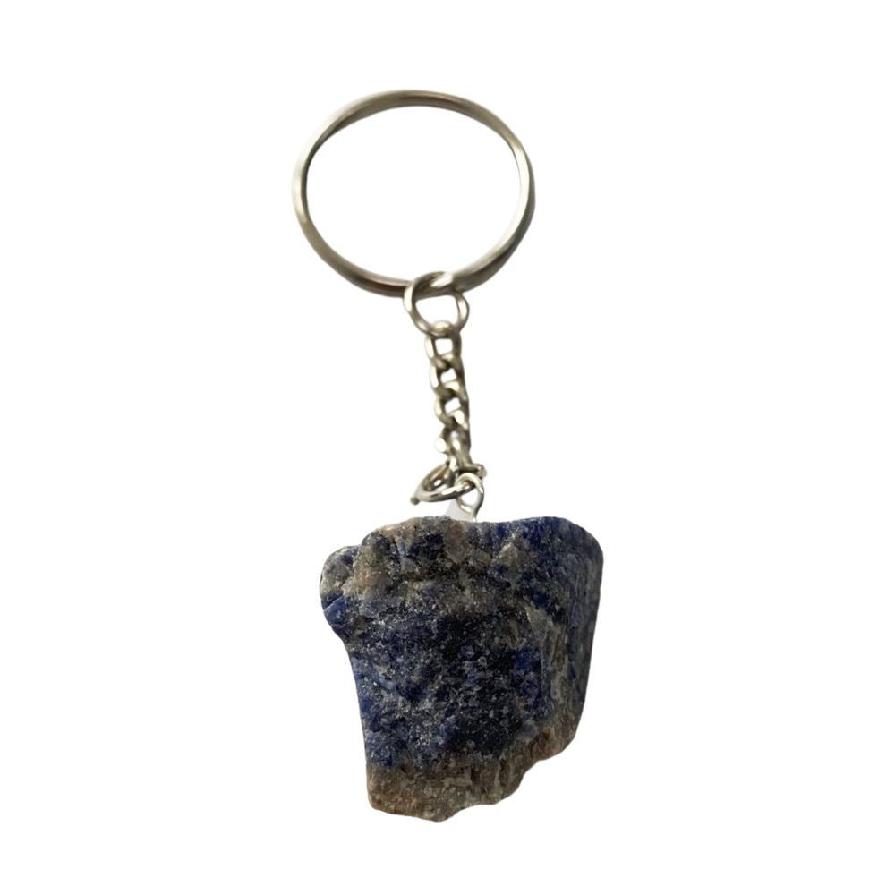Raw Rough Cut Keychain, 9x3x3cm, Sodalite