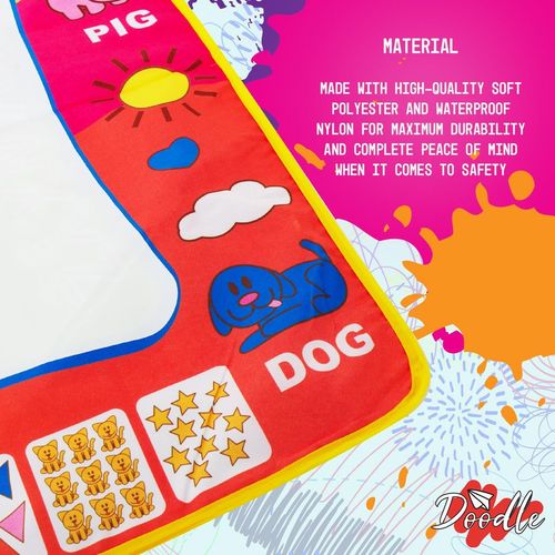 Doodle Children Creativity Drawing Mat, Small + Large and 5 Pcs Accessories Set