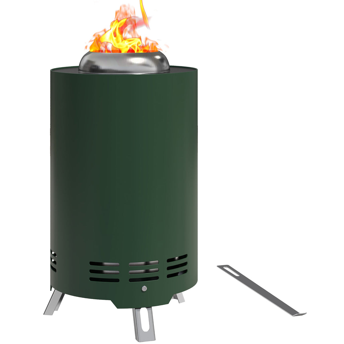 Outsunny Stainless Steel Smokeless Wood Burning Firepit Garden Fire Pit