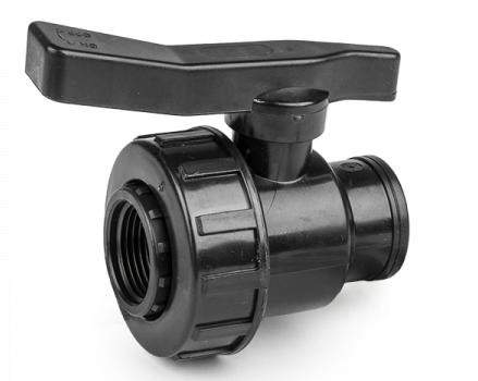Full Flow Single Union Ball Valve PP 1.25" BSPF
