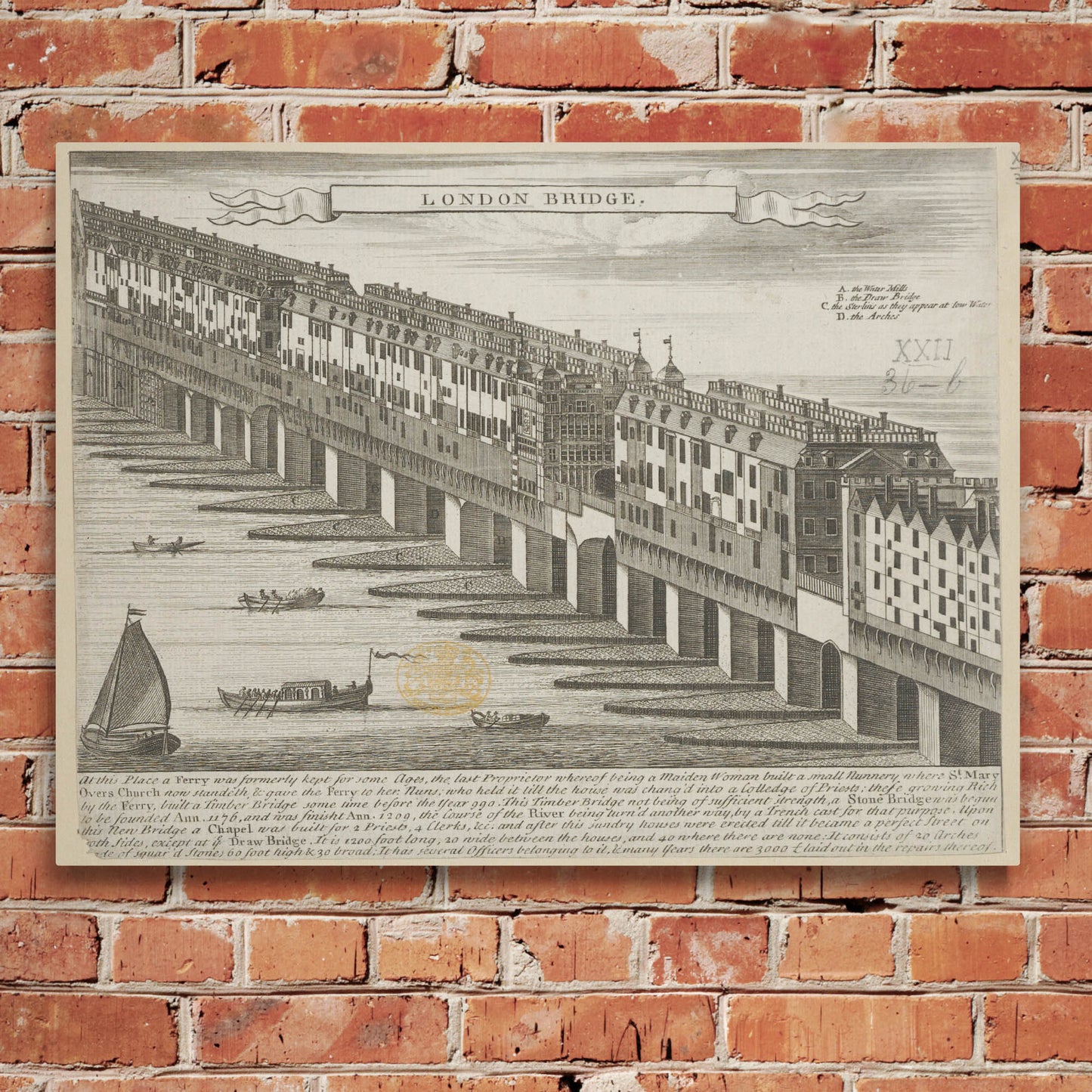 "London Bridge" on Framed Canvas, Acrylic, Canvas, Framed Prints or Print-only