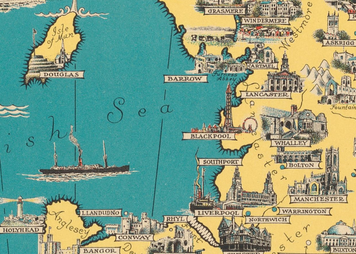 "Pictorial Map of the British Isles" on Framed Prints, Print-only, Framed Canvas, Acrylic, Canvas