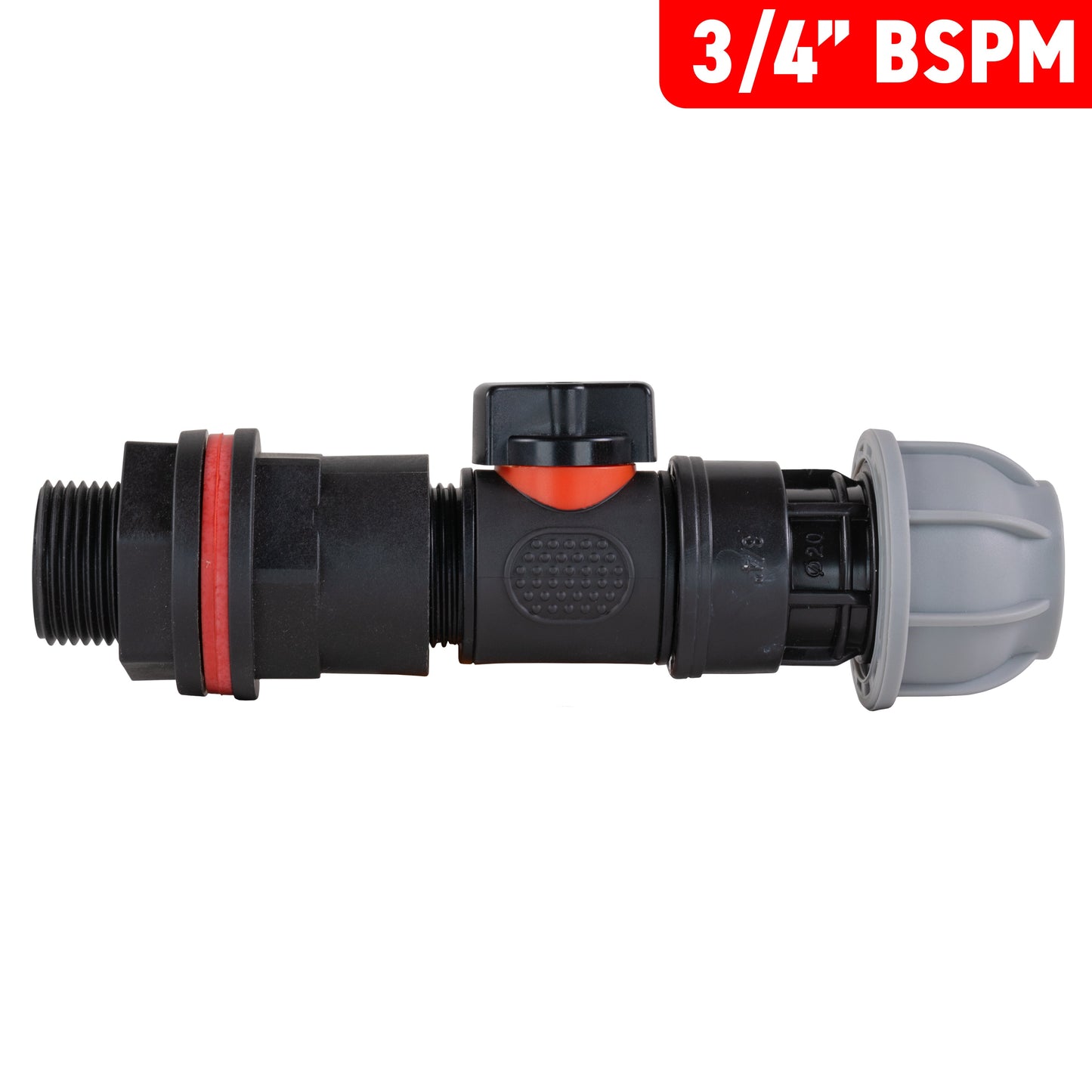 Water Butt Kit 3/4in with In-Line Valve + 25mm MDPE Joiner for Hose Pipe Fitting