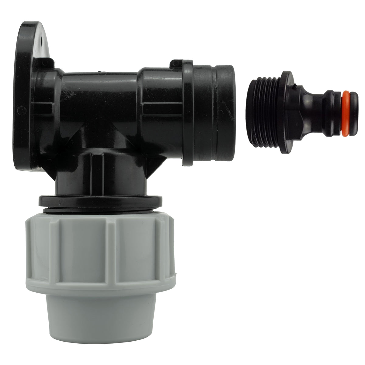 Wall Flange Kit 32mm MDPE + Quick Connector Male