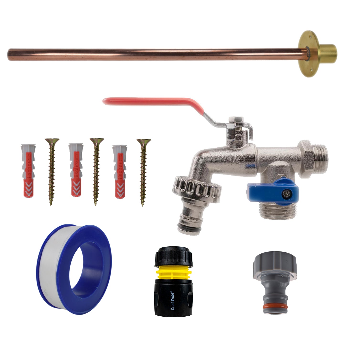 Double Lever Tap BASIC Connection Kit Outdoor Watering Kit Garden Irrigation Kit