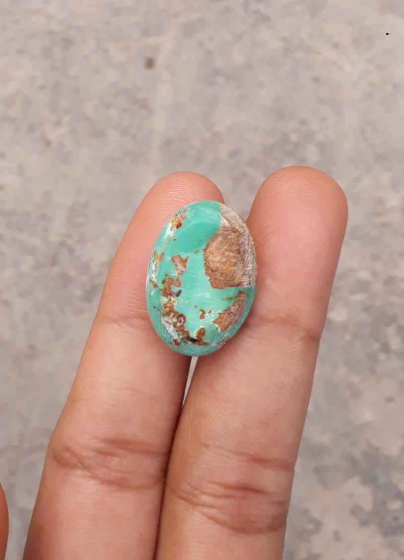 19.3ct Natural Variscite Cabochon - Dimensions -21x15.5mm