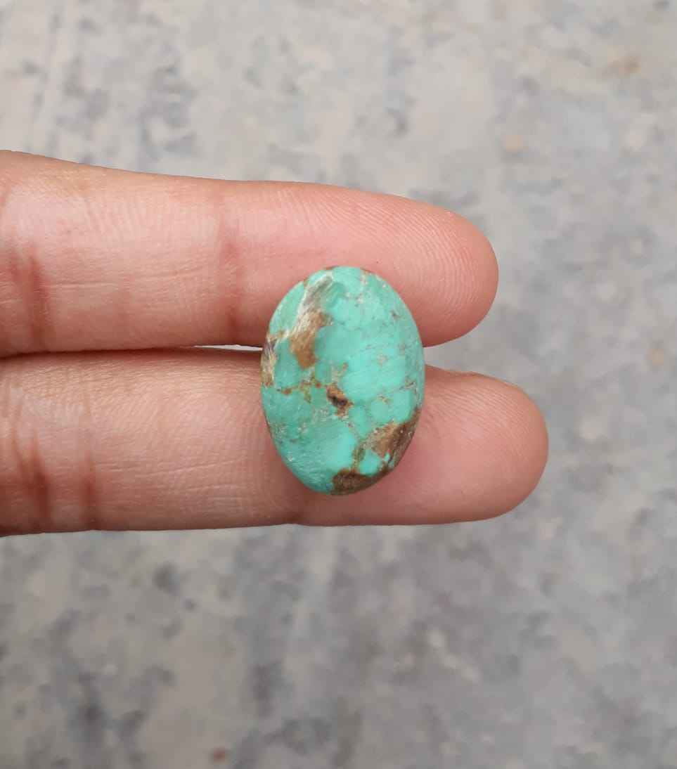 16.5ct Turquoise, Natural Green Matrix Turquoise, , Real Firoza Stone,Dimensions - 20x14.5mm