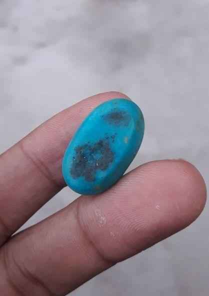 29ct Natural Certified Turquoise - Blue Matrix Turquoise - Shajri Feroza-29ct-25x15mm